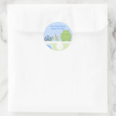 Vriendelijke kikker en schildpad aangepaste Sticke Ronde Sticker (Tas)