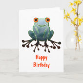 Vriendelijke kikkerverjaardag kaart (Gele Bloem)