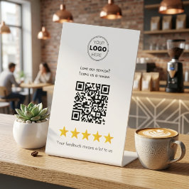 Vriendelijke Kleine Bedrijfsbeoordeling QR-code Reclamebord Met Voetstuk