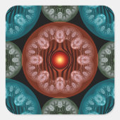 Vriendelijke kleurige decoratie vierkante sticker (Voorkant)