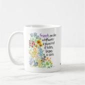 "Vriendelijke" koffie-mok; mok bloemen cadeau (Links)