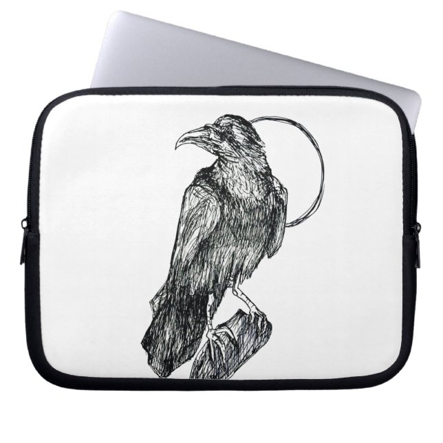 Vriendelijke Kraai Poster Laptop Sleeve (Voorkant)
