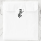 Vriendelijke Kraai Ronde Sticker (Tas)