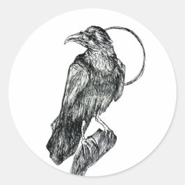 Vriendelijke Kraai  Ronde Sticker