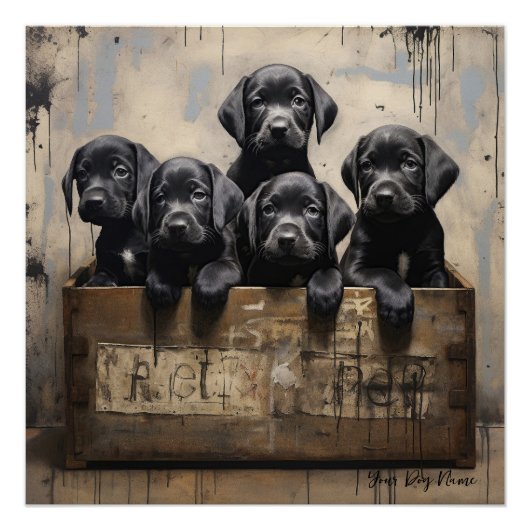 Vriendelijke Labrador Retriever Puppy Dogs 003 - R Perfect Poster (Voorkant)