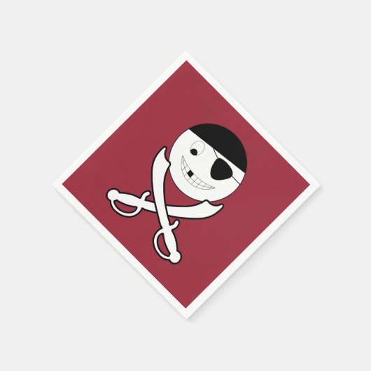 Vriendelijke lachende piraat met gekruiste zwaarde servet (Hoek)