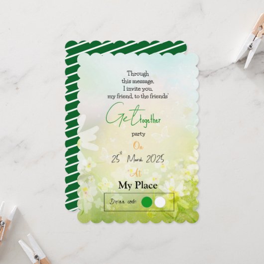 vriendelijke lente kaart (Voorkant / Achterkant in situ)