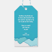 Vriendelijke luchten | Bedankt verre reiziger Cadeaulabel (Achterkant)