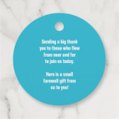 Vriendelijke luchten | Bericht van dank aan verre  Bedankjes Labels (Achterkant)