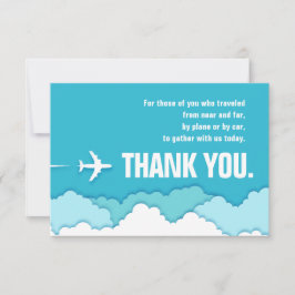 Vriendelijke luchten | verre reiziger dank je wel bedankkaart