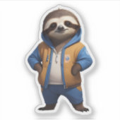 Vriendelijke luiaard illustratie sticker (Voorkant)
