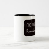 Vriendelijke Mokken: "Goedemorgen, handig" Tweekleurige Koffiemok (Center)