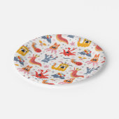 Vriendelijke monsters uit de ruimte papieren bordje (Gekanteld)