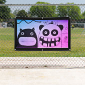 VRIENDELIJKE MONSTERS VINYL BANNER W / GROMMETS (Insitu)