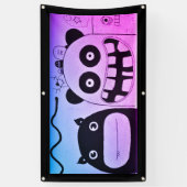 VRIENDELIJKE MONSTERS VINYL BANNER W / GROMMETS (Verticaal)
