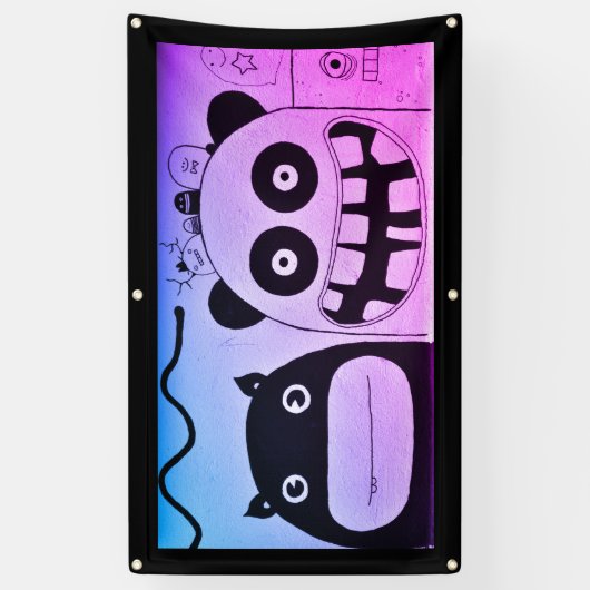 VRIENDELIJKE MONSTERS VINYL BANNER W / GROMMETS (Verticaal)