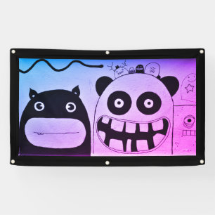 VRIENDELIJKE MONSTERS VINYL BANNER W / GROMMETS