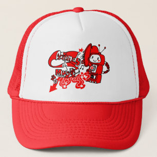 Vriendelijke muziekrobot trucker pet