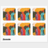 Vriendelijke ontmoeting 2006 vierkante sticker (Vel)