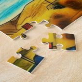 Vriendelijke ontmoeting - Draak en dinosaurus Legpuzzel (Zijkant)