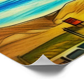 Vriendelijke ontmoeting - Draak en dinosaurus Poster (Hoek)