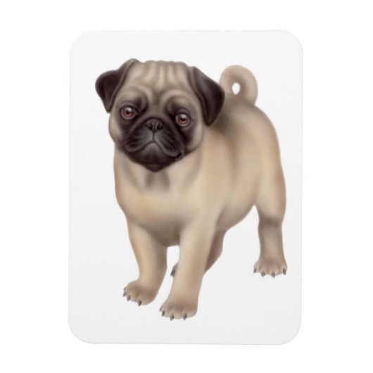 Vriendelijke Pug Dog Premium magneet (Verticaal)