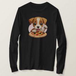 Vriendelijke Puppy Nodigen u uit om Pizza te delen T-shirt