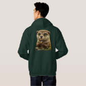 Vriendelijke Rivier Otter Hoodie (Achterkant volledig)