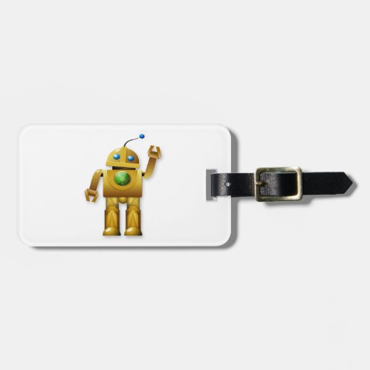 Vriendelijke Robot Bagage Labels (Voorkant horizontaal)