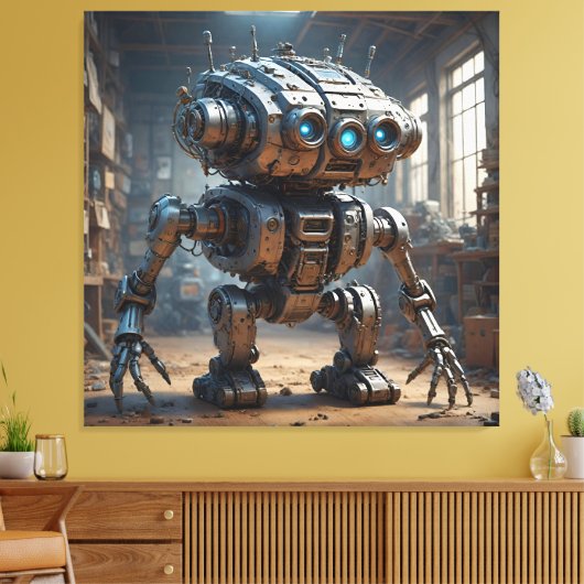 Vriendelijke Robot Guardian Canvas Afdruk (Insitu (Woonkamer))