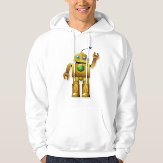 Vriendelijke Robot Mannen Hoodie (Voorkant)