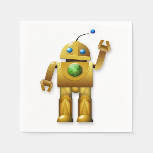 Vriendelijke Robot Papieren Servetten (Voorkant)