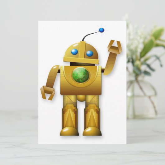 Vriendelijke robot uitnodigingen (Staand voorkant)