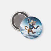 Vriendelijke robotkat op een andere ijzige planeet magneet (Voorkant / Achterkant)