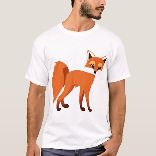 Vriendelijke Rode Vos Vector Illustratie. T-shirt (Voorkant)