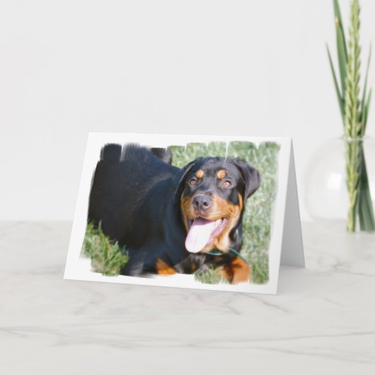 Vriendelijke Rottweiler Wenskaart Kaart (Voorkant)