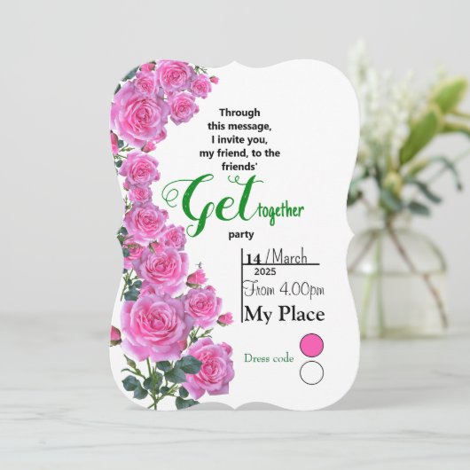 Vriendelijke Rozen Kaart (Staand voorkant)