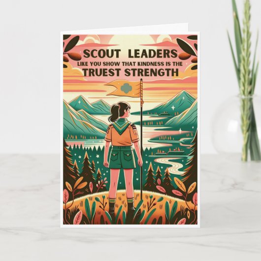 Vriendelijke scout leider dank u kaart (Voorkant)