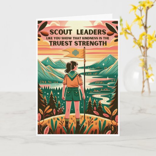 Vriendelijke scout leider dank u kaart (Gele Bloem)