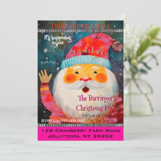 Vriendelijke Sinterklaas Gelukkig Kerstfeest Kaart (Staand voorkant)