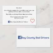 (Vriendelijke) Slechte parkeerkaarten Contactkaartje (Voorkant / Achterkant)