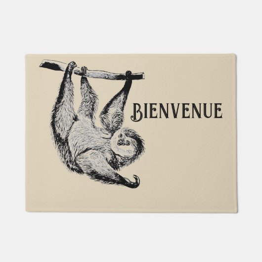  vriendelijke sloth - BIENVENUE Deurmat (Voorkant)