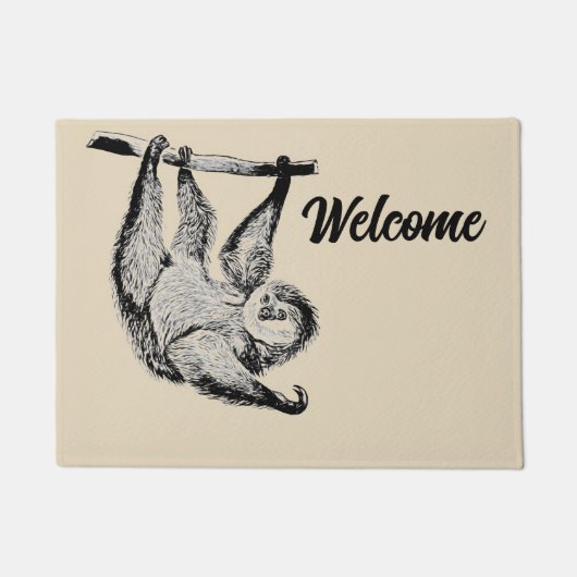  vriendelijke sloth - welkom deurmat (Voorkant)
