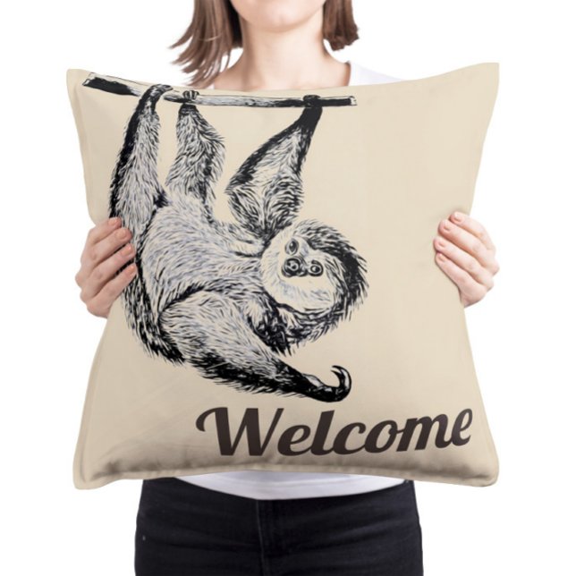  vriendelijke sloth - welkom kussen (Creator heeft geüpload)