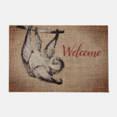 vriendelijke slothaai in burlap - welkom deurmat (Voorkant)
