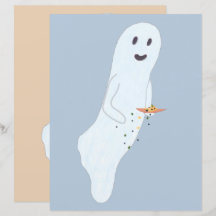 Vriendelijke Snacking Ghost Halloween Scrapbook Pa