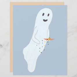 Vriendelijke Snacking Ghost Halloween Scrapbook Pa