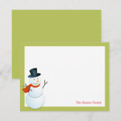 Vriendelijke sneeuwman noordpool groene kerstmis d kaart (Voorkant / Achterkant)