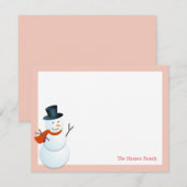 Vriendelijke sneeuwman noordpoolroze vakantie beda kaart (Voorkant / Achterkant)