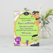 Vriendelijke Spooks Kinder Halloween Party Invitat Kaart (Staand voorkant)